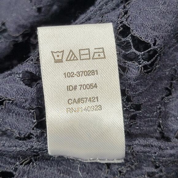 Loft Navy Lace Paisley Sheer Sleeveless Top Size XSP - Picture 8 of 9